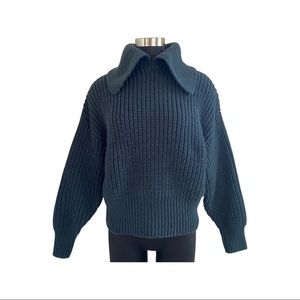 H&M Large Collared Green Sweater Size Small
